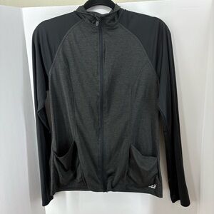 bcg Black Athetlic Zip-Up Polyester Jacket, Women's Size Medium